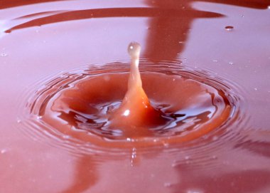 Sıvının yüzeyine bir damla su düşer.