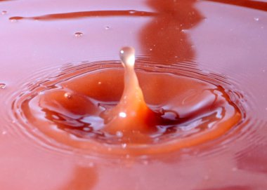 Sıvının yüzeyine bir damla su düşer.