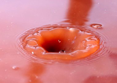 Sıvının yüzeyine bir damla su düşer.