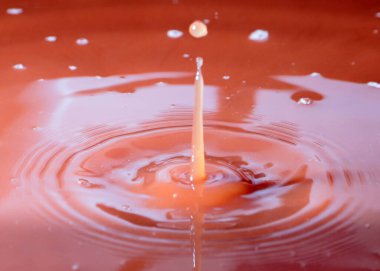 Sıvının yüzeyine bir damla su düşer.