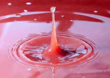 Sıvının yüzeyine bir damla su düşer.