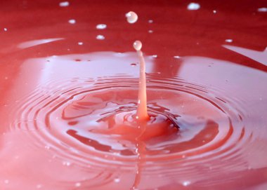 Sıvının yüzeyine bir damla su düşer.