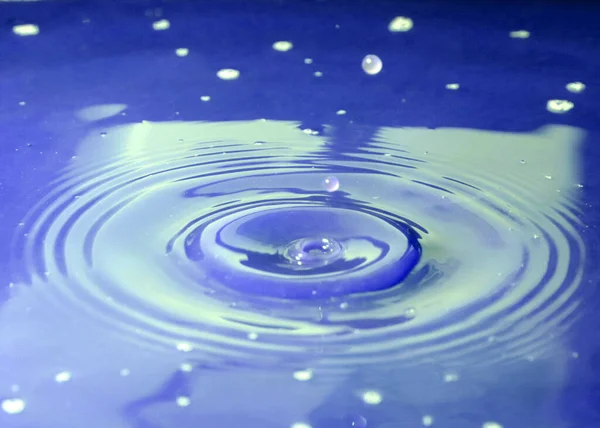 Drop Water Falls Surface Liquid — Stock Photo, Image