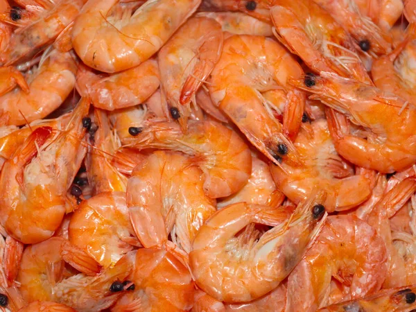 Вареные Морские Креветки Блюде Приготовленном Еды — стоковое фото