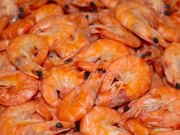boiled sea prawns on a dish prepared for food