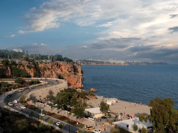 road along the Mediterranean coast in the city of Antalya Turkey