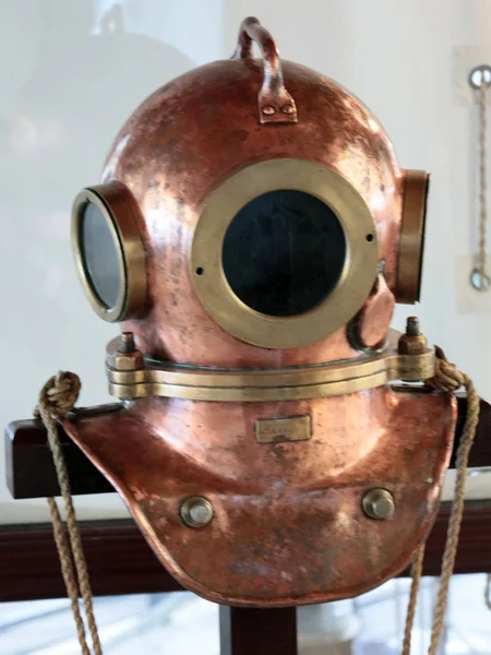 Copper Helmet Deep Sea Suit Production Dives Water — Stock Photo, Image