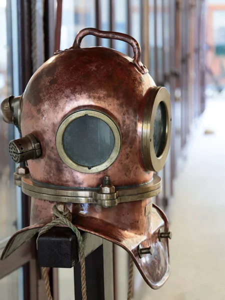 Copper Helmet Deep Sea Suit Production Dives Water — Stock Photo, Image