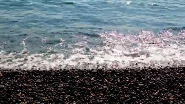 Sea Waves Rocky Beach Tropical Coast — Stock Video