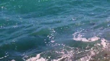 Deniz yüzeyinde köpük var.