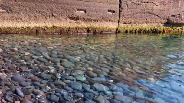 Морская Вода Стена Волнореза — стоковое видео