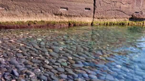 Agua Mar Pared Del Rompeolas — Vídeo de stock