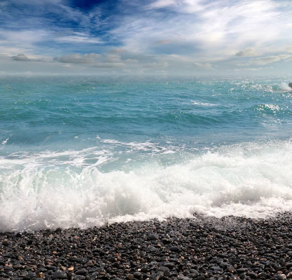 Прекрасний Морський Пляж Узбережжі Середземного Моря — стокове фото