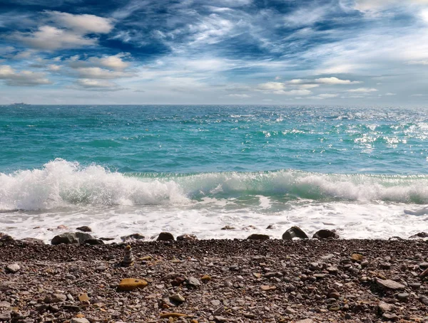 Pyramid Pebbles Rocky Beach Sea Coast — Stock Photo, Image