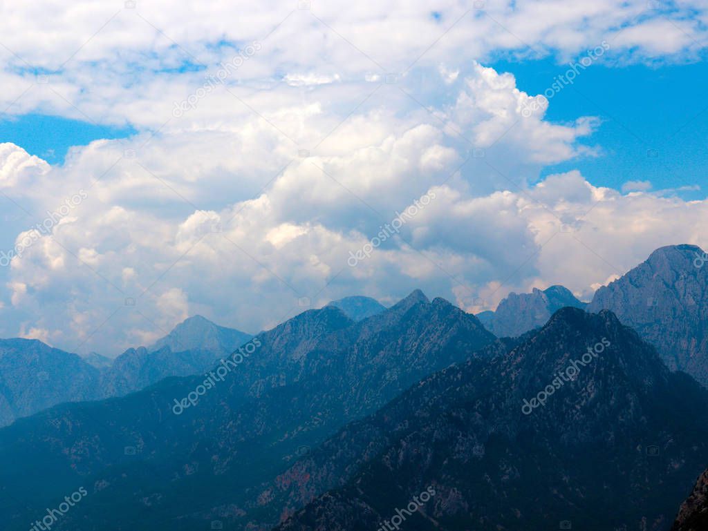 mountain range Tunek Tepe in the vicinity of Antalya Turkey under a beautiful tropical sky