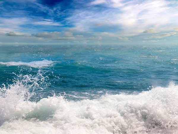 Bela Praia Mar Sob Céu Ensolarado Verão Como Lugar Para — Fotografia de Stock