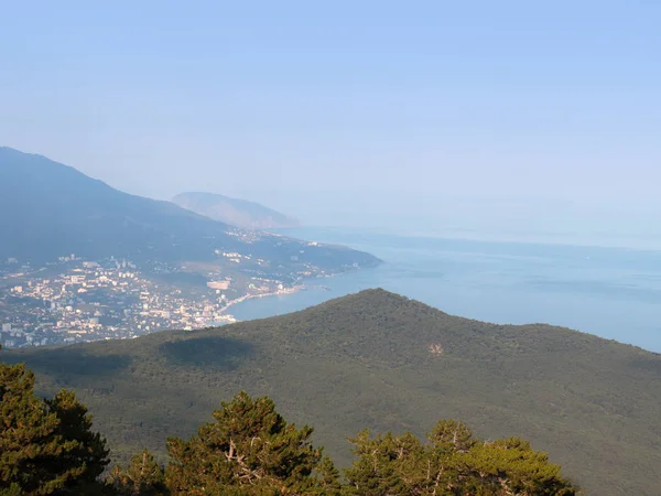 Vista Desde Cordillera Ciudad Yalta República Crimea — Foto de Stock