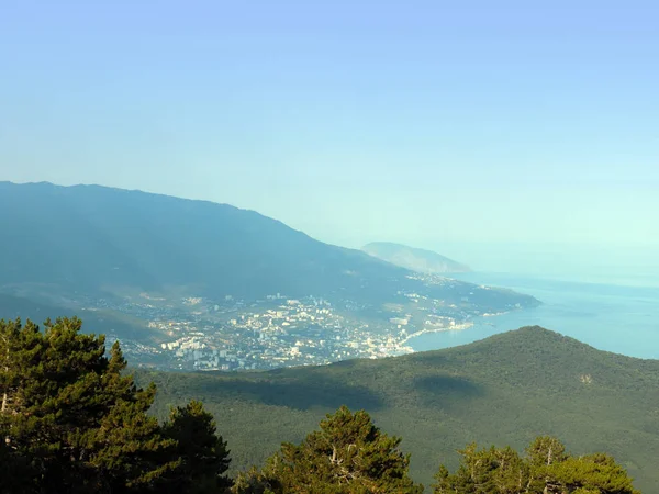 Vista Serra Para Cidade Yalta República Crimeia — Fotografia de Stock