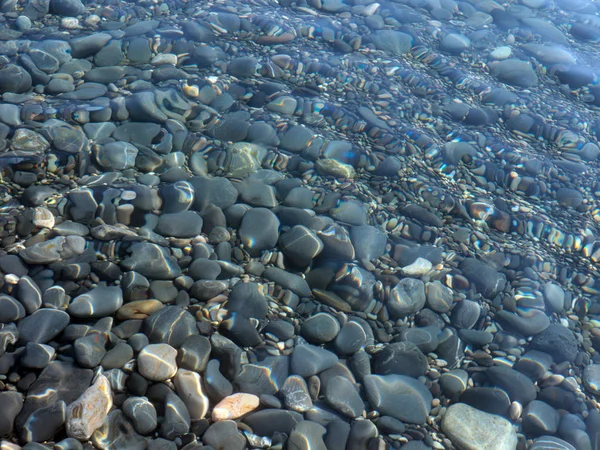 Grandes Piedras Redondeadas Playa Guijarros — Foto de Stock