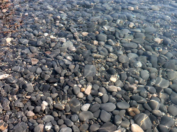 Grandi Pietre Arrotondate Della Spiaggia Ghiaia Marina — Foto Stock