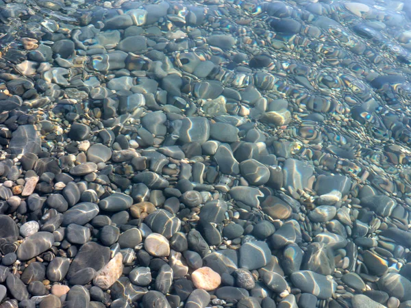 Large Rounded Stones Sea Pebble Beach — Stock Photo, Image