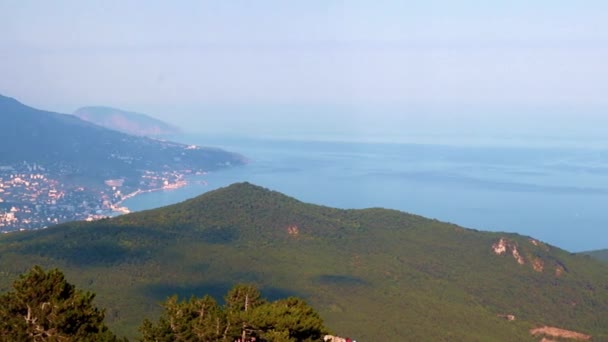 Utsikt Över Staden Jalta Från Berget Petri Republiken Krim — Stockvideo