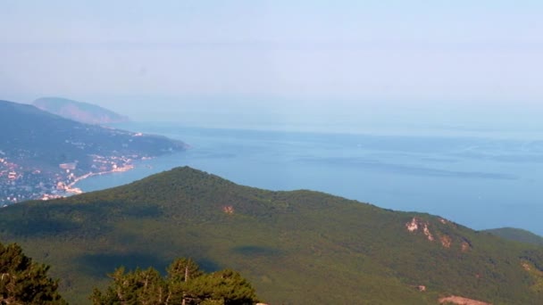 Vue Sur Les Bâtiments Ville Yalta Depuis Mont Petri République — Video