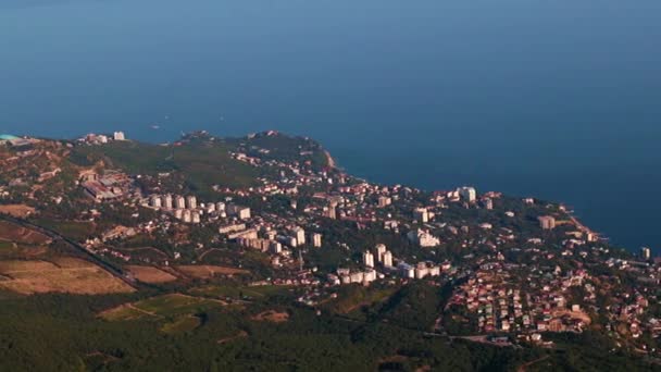Vista Los Edificios Ciudad Yalta Desde Monte Petri República Crimea — Vídeo de stock