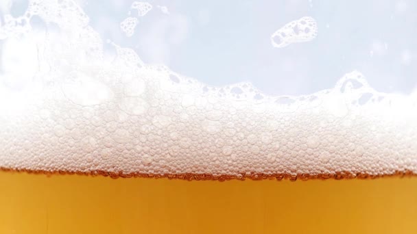 Bulles Air Dans Mousse Surface Dans Verre Lager — Video