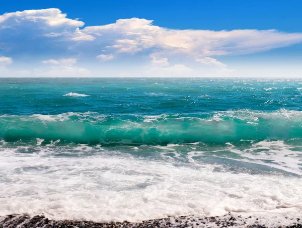 熱帯海岸と晴れ渡った空の海のビーチ — ストック写真