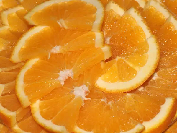 Schöne Scheiben Reife Frische Orange Zum Essen Zubereitet — Stockfoto