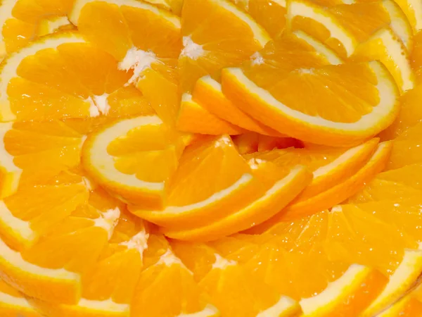 Schöne Scheiben Reife Frische Orange Zum Essen Zubereitet — Stockfoto