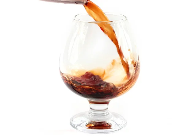 Platzen Von Wein Beim Einschenken Ein Glas — Stockfoto