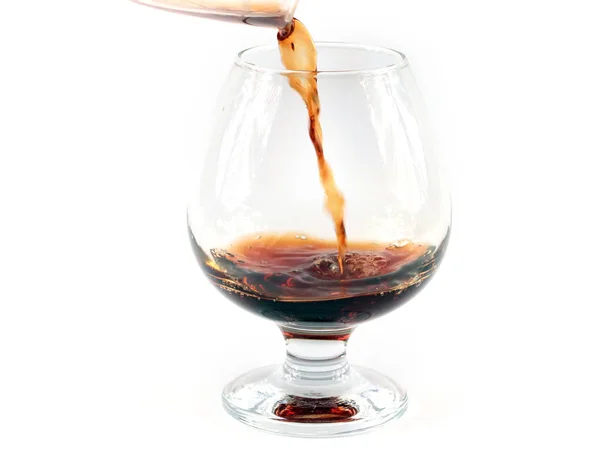 Bursts Wine Pouring Glass — Stock Photo, Image