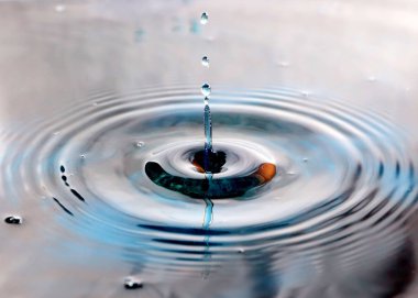 a drop of water falls on the surface of the liquid creating bizarre patterns