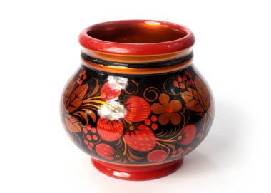 beautiful wooden dishes painted with oil paints and varnished