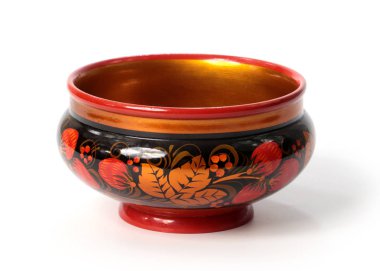 beautiful wooden dishes painted with oil paints and varnished