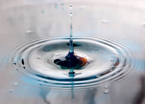 Fantastic Patterns Surface Liquid Water Hits Surface — Stockfoto