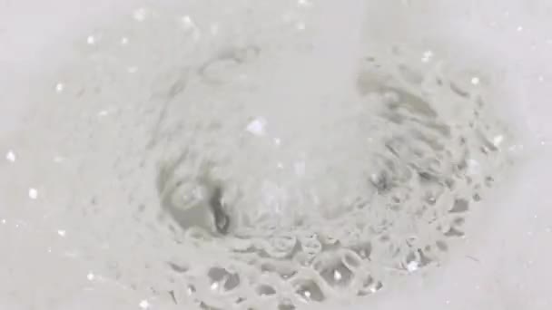 Stream Clear Water Surrounded Foam — Stock Video