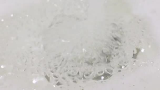 Stream Clear Water Surrounded Foam — Stock Video