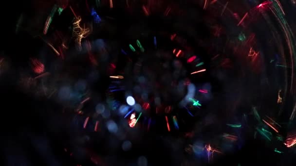 Iluminación Luminosa Espiral Borrosa Como Elemento Decoración — Vídeos de Stock