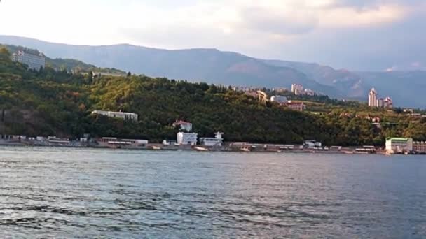 View Ship Sea Coast City Yalta Republic Crimea — Stock Video