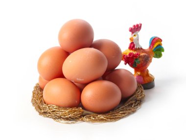 Parlak Paskalya Bayramı 'nın bir parçası olarak bir avuç yumurta.