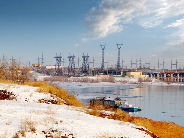 Structures Buildings Hydroelectric Power Station Volga River City Volgograd Russia — Stock Photo, Image