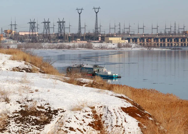 Structures Buildings Hydroelectric Power Station Volga River City Volgograd Russia — Stock Photo, Image