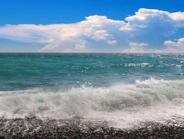 Bela Praia Mar Paisagem Céu Como Símbolo Destino Férias — Fotografia de Stock