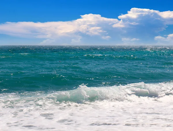 Bela Praia Mar Paisagem Céu Como Símbolo Destino Férias — Fotografia de Stock