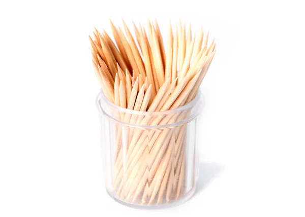 Set Wooden Toothpicks Needed Care Oral Cavity — Stock Photo, Image