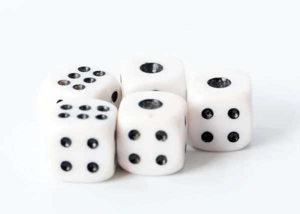Jogando Dados Com Combinações Vencedoras Números Nos Rostos — Fotografia de Stock