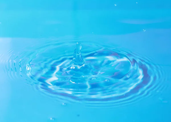 trace on the surface of a clean liquid after being hit by a drop of water